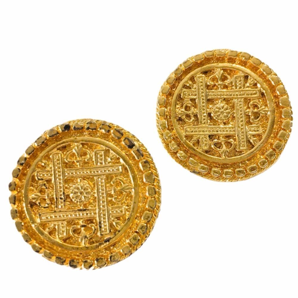 Vintage Gold Screw back clip on earrings 1003